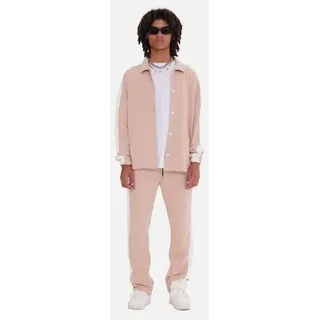 Jogginganzug Set Stripe mit Streifen Jacke Hose M Beige