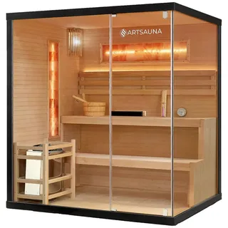 Artsauna Saunakabine Vantaa 175 mit Salzstein - Indoor Sauna für 4 Personen