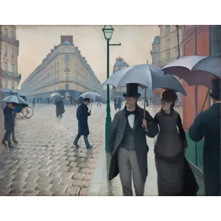 Zhyaunz 5D DIY Diamant Malerei Paris, ein regnerischer Tag Malen nach Zahlen Kits Gustave Caillebotte Diamond Painting Stickerei Bilder Kunsthandwerk Strass 40x50cm