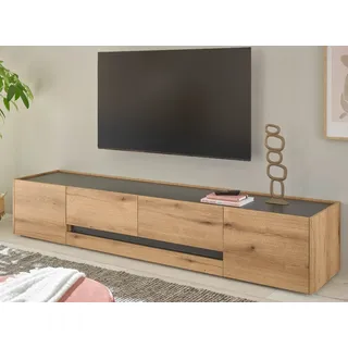 furn.design Center Lowboard 223 cm Grau/Eiche Holz
