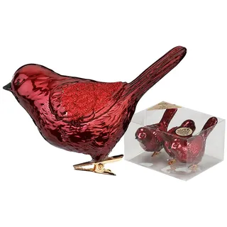 3 Christbaumschmuck Vögel auf Clip 9cm Kunststoff Christbaumkugeln Große Weihnachtskugeln Weihnachtsbaum Deko Weihnachtsbaumschmuck Uni Weinrot