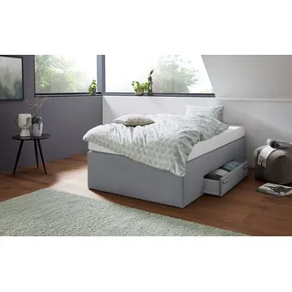 Westfalia Schlafkomfort Boxspringbett, mit integrierter Schublade, frei im Raum stellbar grau 120 cm x 200 cm