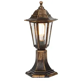 QAZQA Außenlampe Antik Messing IP44 Kunststoff Rund E27 spritzwassergeschützt Gold