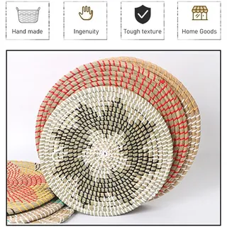 Dekorativer Wandkorb, Vietnamesisches Kunsthandwerk Aus Buntem Kunststoffseil, Im Bohème-stil, Durchmesser 35 Cm, Heimdekoration Für Garten, Strand, Partygeschenk.