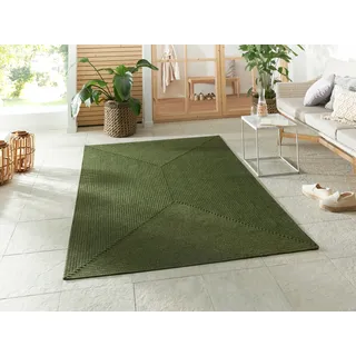 HANSE HOME Teppich Trenzado, rechteckig, Höhe: 10 mm, In- & Outdoor, Handmade-Look, Läufer, Wetterfest, Balkon, Wohnzimmer grün 120 cm x 170 cm x 10 mm