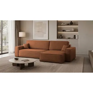 kaiser möbel Ecksofa mit schlaffunktion und bettkasten, Eckcouch Best XL stoff Verita Kupfer Rechts - Kupfer