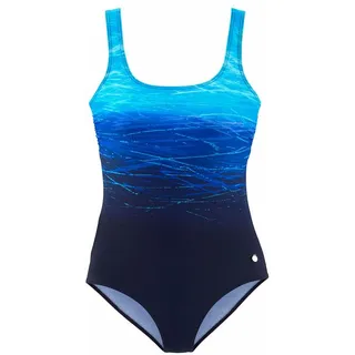 LASCANA Badeanzug mit Batikprint und Shaping-Effekt LASCANA blau-bedruckt Gr.38 Cup F