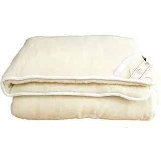 Unterbett, Matratzenauflage, Bettauflage, Schonbezug 100% Wolle (160x200)