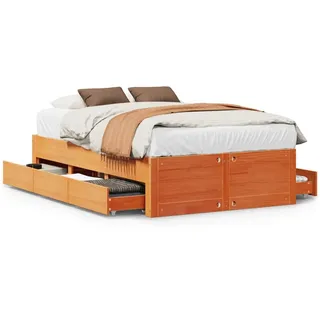 vidaXL Massivholzbett 120 x 200 cm Braun