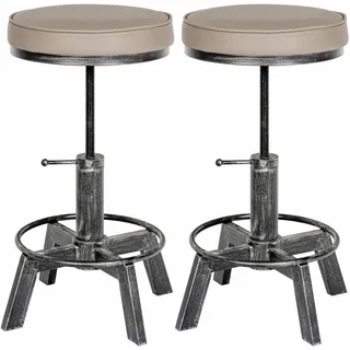 CLP Hocker Destin Kunstleder 2er Set 0 x 0 x 0 cm Silber