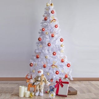 Uten Weihnachtsbaum Weiss Künstlich Christbaum Tannenbaum 180 cm PVC Mit Metallständer Weihnachtsdeko Innen Aussen