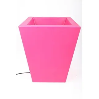 point-garden Beleuchteter Blumentopf aus Kunststoff, Pflanzkübel pink
