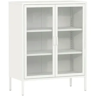 [en.casa] Sideboard Fauske 80 x 101,5 x 40 cm Weiß