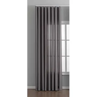 Gardinenbox Cationic Vorhang Faltenband 245 x 300 cm Grau 1