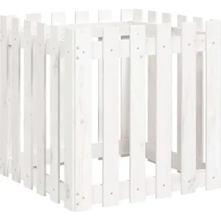 furnicato Hochbeet Pflanzkübel 60 x 60 x 60 cm Weiß