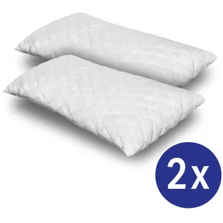 2 x CloudComfort Basic Gel-Flocken Kopfkissen 40 x 80 cm