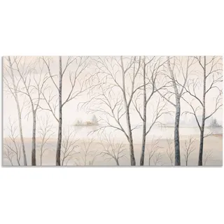 Wandbild ARTLAND "Seeufer am Wald I", beige (farbe bild(er): naturfarben), B:100cm H:50cm, Bilder, als Alubild, Leinwandbild in verschied. Größen