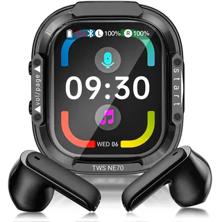 NE70 KI Übersetzer Kopfhörer mit LCD, 150 Sprachen & 9 Übersetzungsmodi, Bluetooth 6.0 Übersetzungskopfhörer in Echtzeit mit APP, 60 Std Akkulaufzeit Translator Earbuds für Reisen, Lernen & Business