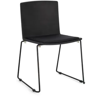Esszimmerstuhl Giulia 4er-Set aus Metall, modern gepolstert, Schwarz, stapelbar für Dein Zuhause