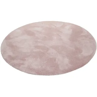 Hochflor-Teppich ESPRIT "Relaxx" Teppiche Gr. Ø 200 cm, 25 mm, 1 St., rosa (rosa, creme) Esszimmerteppiche Wohnzimmer, sehr große Farbauswahl, weicher dichter Hochflor