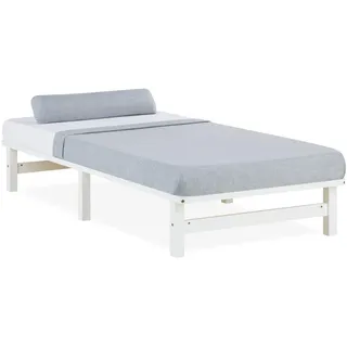 Homestyle4u Holzbett 90 x 200 cm Weiß