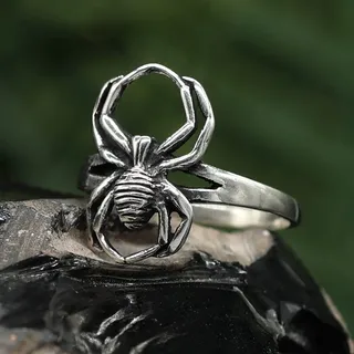 Drachensilber Spinne Ring Gothic Schmuck Silber 925 Damenring Punk 62 - Silber