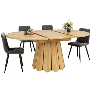 ANYSUN Esstisch Teleskoptisch, Tisch, Küchentisch, Balkontisch (Spar-Set, 1Tisch), Breite 118-158 cm, ausziehbar zu oval beige