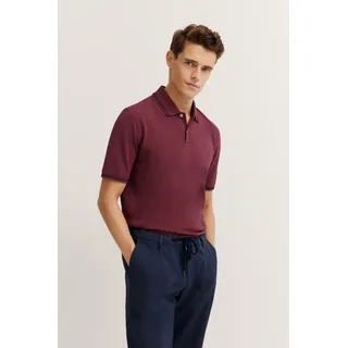 Poloshirt BUGATTI, Herren, Gr. S, 980, bordeaux, 100% Baumwolle, unifarben, casual, normal, ohne Ausschnitt, Kurzarm Rippbündchen, Shirts, mit Kontraststreifen und Bruststickerei