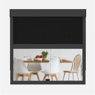 CLIP'N'SHADE Grau - Aussenrollo gegen Hitze, Jalousie, Sichtschutz und Abdunkelung für Fenster, Hitzeschutz Rollo ohne Bohren (Breite: 80 cm, Höhe: 91-142 cm, Blickdicht)