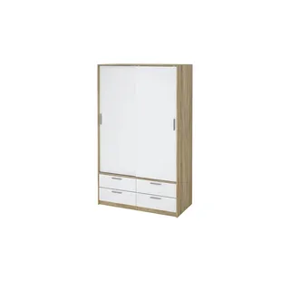 Möbel Kraft Drehtürenschrank 121 x 200 x 60 cm Weiß