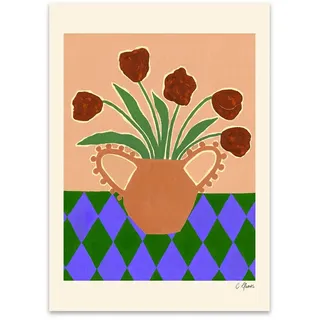 The Poster Club - Red Tulips von Carla Llanos, 50 x 70 cm
