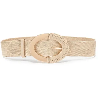 LASCANA Taillengürtel Stretchgürtel, Schmuckgürtel, elastischer Gürtel für Kleid & Overall in moderner Bast-Optik mit Shaping-Effekt dank elastischem Material beige 105