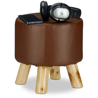 Relaxdays Hocker Kunstleder 0 x 0 x 0 cm Braun