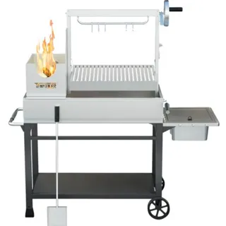 Tenneker® Asado-Holzkohlegrill AURORA TW inkl. Seitenablage, hitzebeständige Steine & Kohleschaufel