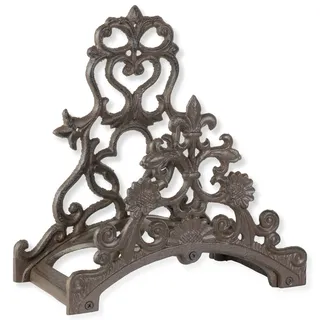 DR-521 SCHLAUCHHALTER FLEUR de LIS GUSSEISEN ANTIK NOSTALGIE LANDHAUSSTIL GARTENDEKO