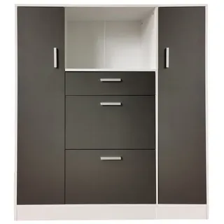 HTI-Line Küchenbuffet Küchenschrank Kombi L und S Blanca (Set, 2-St) Küchenbuffet Mehrzweckschrank Mikrowellenschrank grau