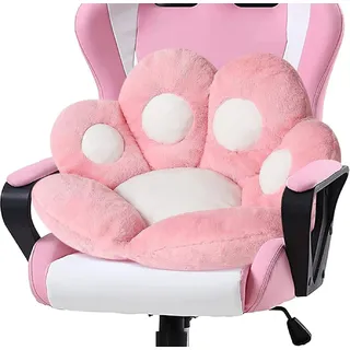 LANPEW Katze Pfot Rückenkissen Sitzkissen Cute Cat Paw Stuhlkissen Plüsch Komfort Sitzpolster Büro Lazy Warm Sitzkissen Bett Tatami Bodenkissen für Home (Schwarz, 60x60cm) (rosa, 70x70cm)