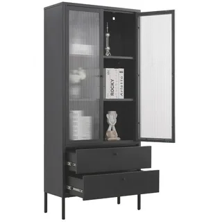 Coemo Vitrine Paris 80 x 35 x 180 cm Schwarz