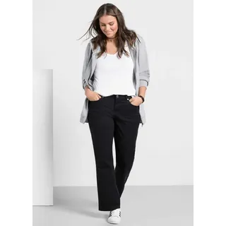 sheego Bootcut-Hose Twill Schwarz 52