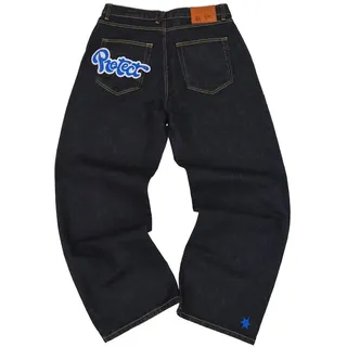 Genikeer Y2k Hose Herren, Sporthose Herren Lang Minus-Two Baggy Jeans Jogginghose, Cargo Hosen Männer Hip Hop, Harajuku Denim Pants Herren Schwarze Outdoorhose Cargohose