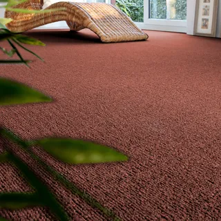 ANDIAMO Teppichboden "Feinschlinge Rambo" Teppiche meliert, Breite 400 cm oder 500 cm, strapazierfähig & pflegeleicht Gr. B/L: 500 cm x 200 cm, 4,5 mm, 1 St., orange (terrakotta) Teppichboden