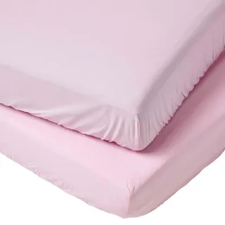 Homescapes Spannbettlaken Baumwolle 70 x 140 cm rosa 2 St.