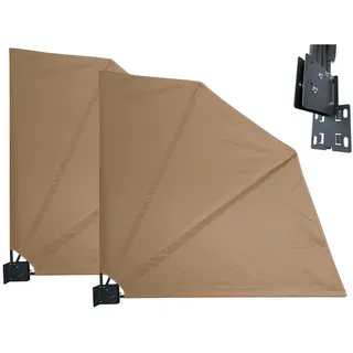 Quick Star Windschutz Sichtschutz Fächer 140 x 140 cm Beige Polyester 2 St.