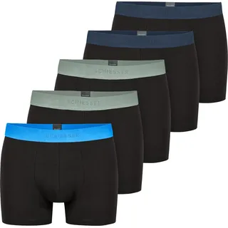 SCHIESSER Boxershorts 95/5 Organic Baumwolle schwarz XL 5er Pack