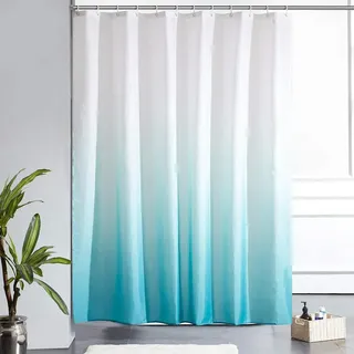 Duschvorhang, Türkis, Textil, 180x180 cm, Badtextilien, Duschvorhänge