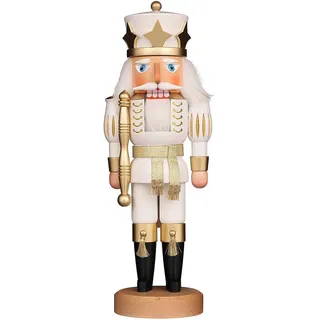 Christian Ulbricht Nussknacker Prinz weiß/Gold lasiert - 39 cm