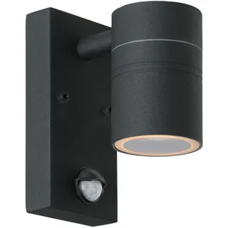 LUCIDE ARNE-LED IR - Wandstrahler/Wandleuchte Innen/Außen - Ø 6,3 cm - LED - GU10-1x5W 2700K - IP44 - Bewegung und Tag/Nacht-Sensor - Schwarz