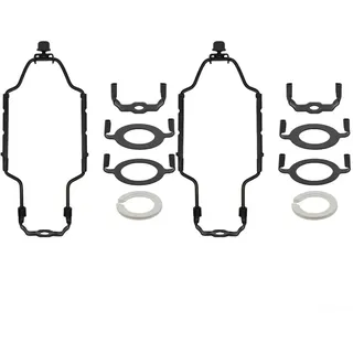 2 Sets Lampenschirm-Halterung Kit, 7-10 Zoll Verstellbar, Metall Harfenhalter Für Tischlampen, Stehlampen, E26/E27/E14 Adapter Inklusive(Black)