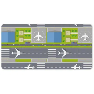 MuchoWow Mauspad Design - Flughafen - Flugzeug (1-St), Gaming, Büro, Mousepad XXL, Großes, Mausunterlage, 80x40 cm bunt 80 cm x 40 cm