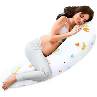 Totsy Baby Seitenschläferkissen 190 cm Komfortkissen Baumwolle - Schlafkissen mit Bezug Seitenschläfer Kissen Body Pillow Seitenschlafkissen mit Reißverschluss Teddybären